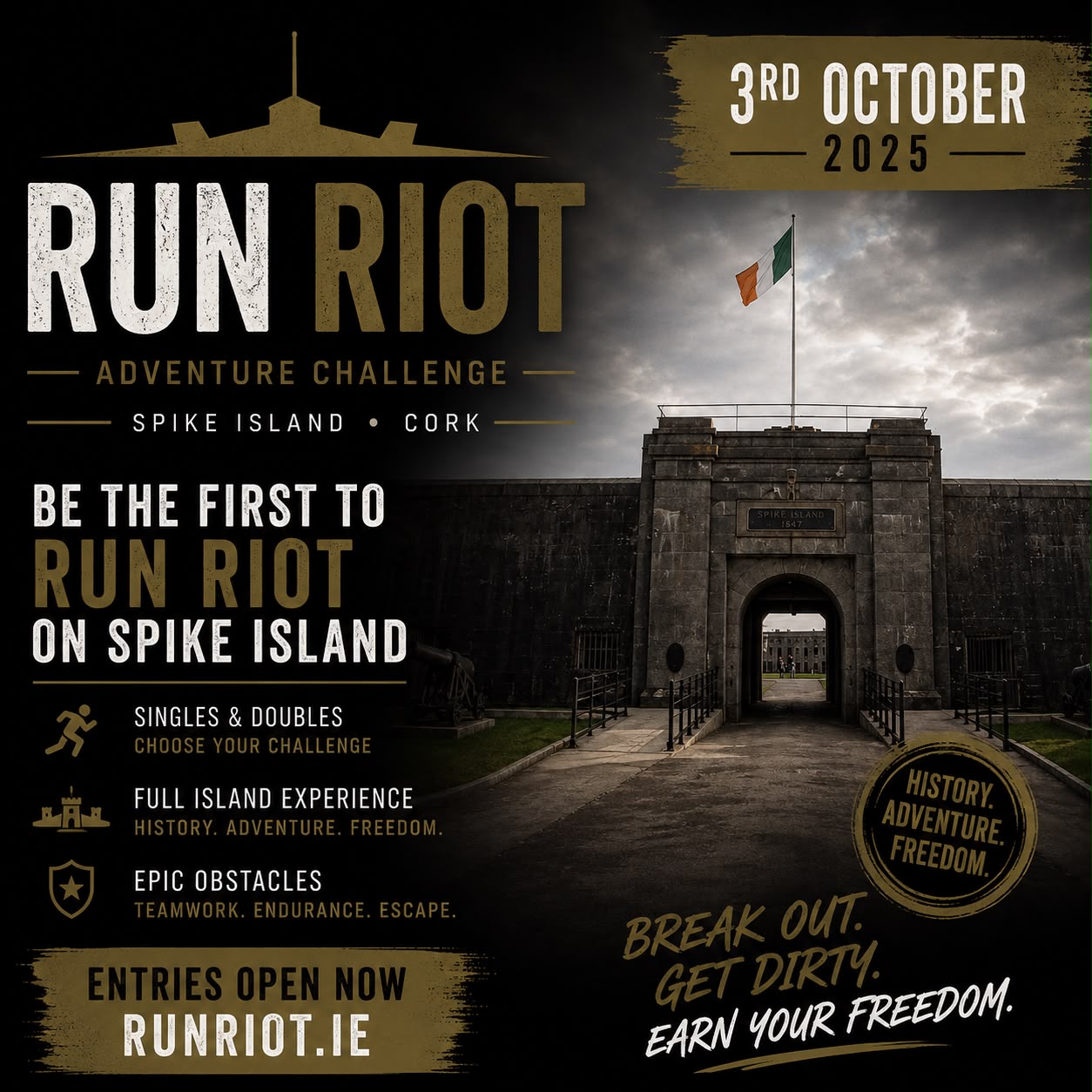 Run Riot Adventure Challenge obstacle race at Spike Island, Cork